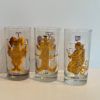 LOT 108F: Stunning Gold Accent Zodiac Glasses
