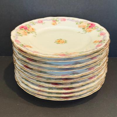 LOT 109F: 10 “Louvre” Bavaria Floral China Dinner Plates