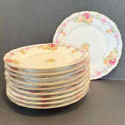 LOT 109F: 10 “Louvre” Bavaria Floral China Dinner Plates