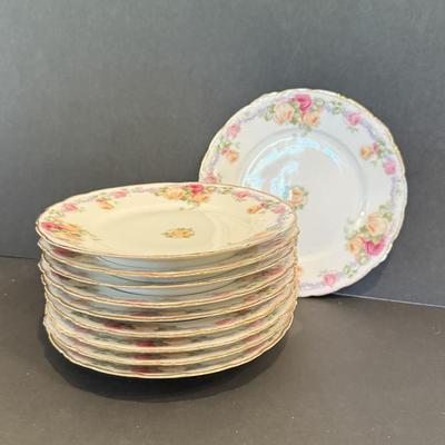 LOT 109F: 10 “Louvre” Bavaria Floral China Dinner Plates