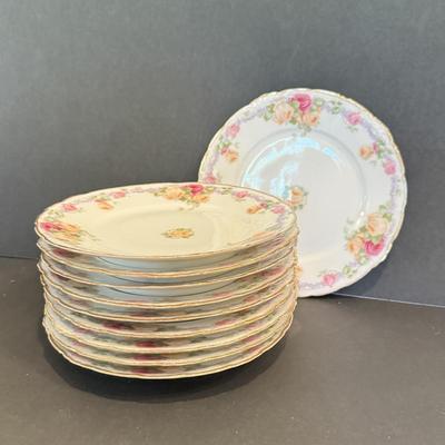 LOT 109F: 10 “Louvre” Bavaria Floral China Dinner Plates