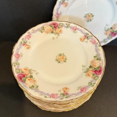 LOT 109F: 10 “Louvre” Bavaria Floral China Dinner Plates