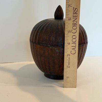 LOT 110F: Black Pottery Handled Bowl & Brass Indian Lidded Vessel