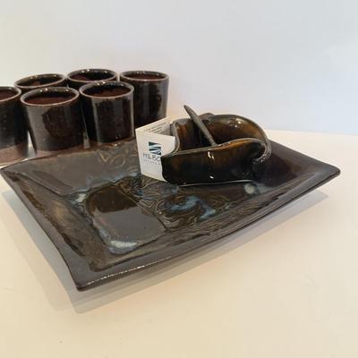 LOT 111F: Hand Made Hilborn Pottery Tray & More