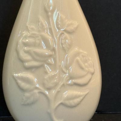 LOT 112F: Three Lenox Vases w/ Rose Trinket Box