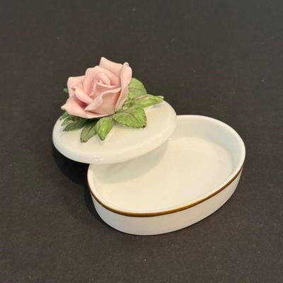 LOT 112F: Three Lenox Vases w/ Rose Trinket Box