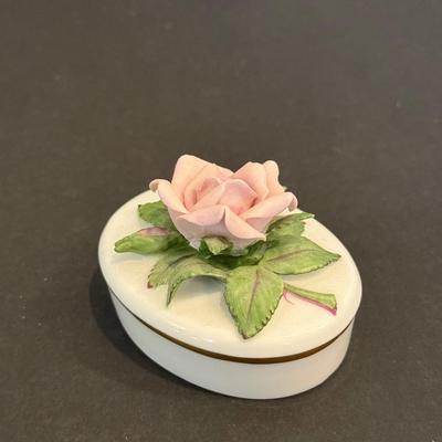 LOT 112F: Three Lenox Vases w/ Rose Trinket Box