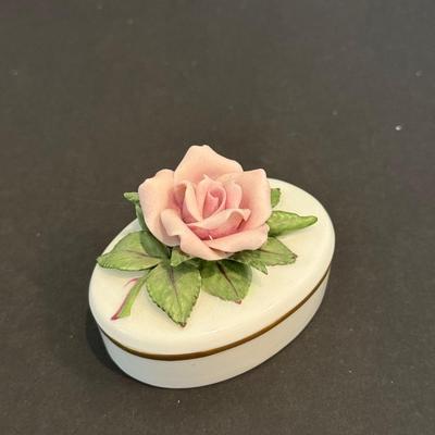 LOT 112F: Three Lenox Vases w/ Rose Trinket Box