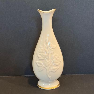 LOT 112F: Three Lenox Vases w/ Rose Trinket Box