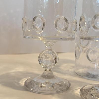 LOT 120F: Funky Wine Decanter w/ 4 Matching Glasses