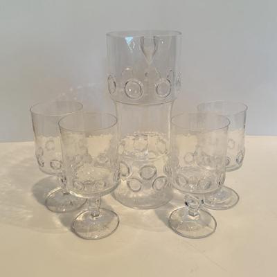 LOT 120F: Funky Wine Decanter w/ 4 Matching Glasses