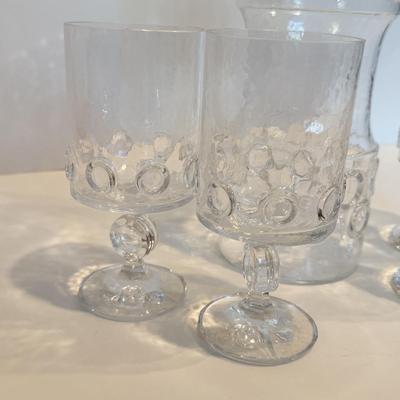 LOT 120F: Funky Wine Decanter w/ 4 Matching Glasses