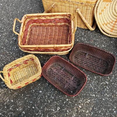 LOT 127G: Baskets Galore! Large Assortment of Baskets in Various Shapes and Sizes