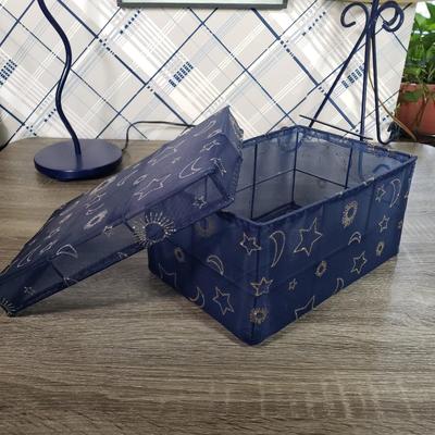 LOT 128L: Vintage Celestial Blue Decor Collection; Mirror, Wall Hanging, Lamps, and More
