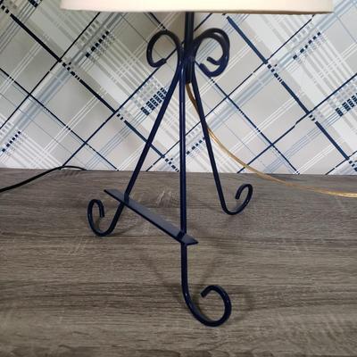 LOT 128L: Vintage Celestial Blue Decor Collection; Mirror, Wall Hanging, Lamps, and More