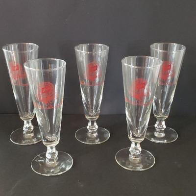 LOT 133D: Large Barware Collection; Schlitz Glasses, Stemware, Decanters, and More