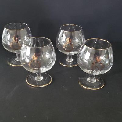 LOT 133D: Large Barware Collection; Schlitz Glasses, Stemware, Decanters, and More