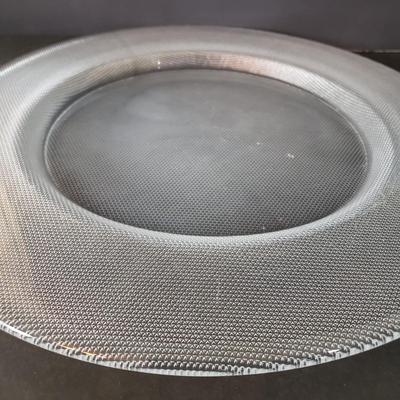 LOT 135L: Rare Fostoria American 12" Round Glass Tray with Assortment of Serving Dishes with Different Patterns and Textures