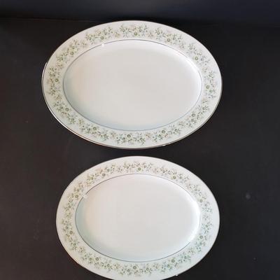 LOT 137D: Noritake Savannah Service for 12, Serving Platters and Bowls, Teacups/Saucers, and Creamer with Sugar