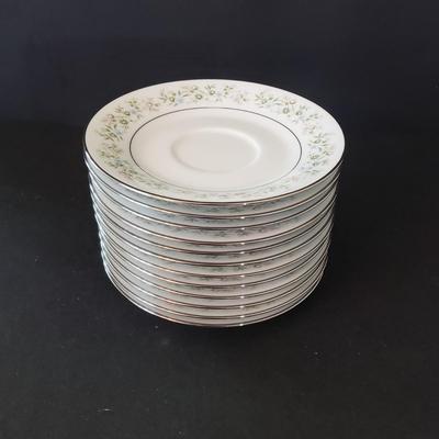 LOT 137D: Noritake Savannah Service for 12, Serving Platters and Bowls, Teacups/Saucers, and Creamer with Sugar