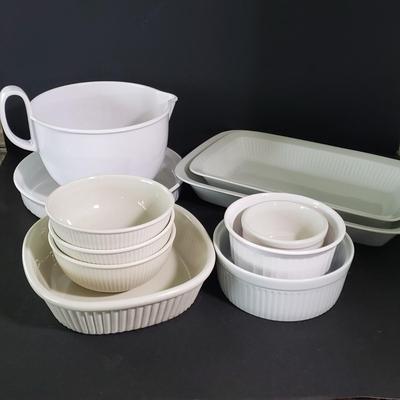 LOT 139K: Ceramic Kitchenware and Dish Assortment; Dansk, Corningware, Schmidt, and More