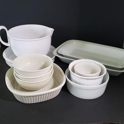 LOT 139K: Ceramic Kitchenware and Dish Assortment; Dansk, Corningware, Schmidt, and More