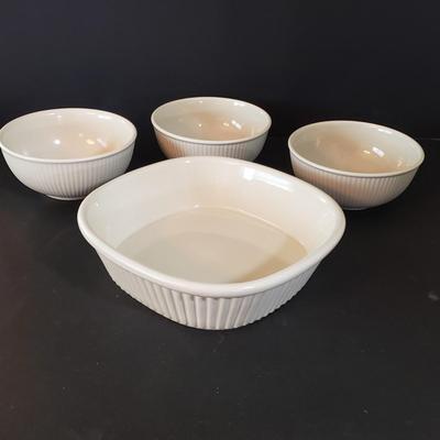 LOT 139K: Ceramic Kitchenware and Dish Assortment; Dansk, Corningware, Schmidt, and More