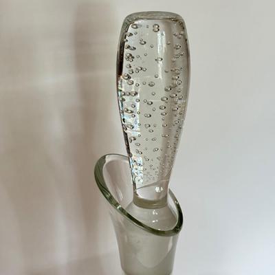 LOT 150F: Bubble Glass Decanter w/ Matching Cups