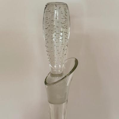 LOT 150F: Bubble Glass Decanter w/ Matching Cups
