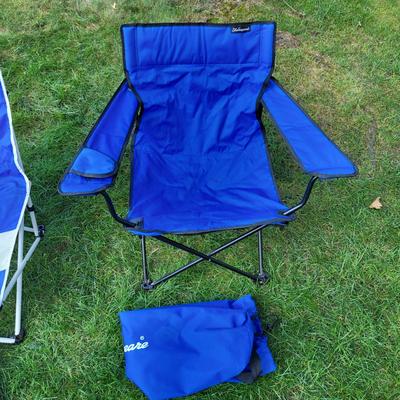 LOT 151G: Pair of Folding Chairs and Umbrella with Storage Bags