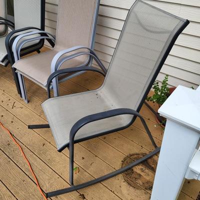 LOT 156P: Six Patio Lounge Chairs and Two Patio Lounge Rocking Chairs