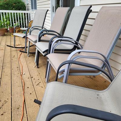 LOT 156P: Six Patio Lounge Chairs and Two Patio Lounge Rocking Chairs