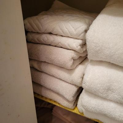 LOT 157B: Closet Full of Linens Including Towels, Sheets and More