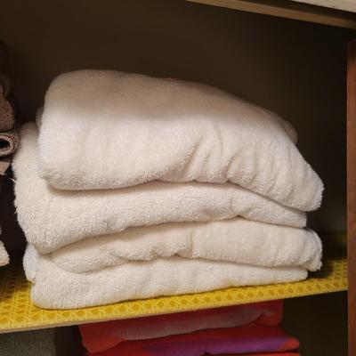 LOT 157B: Closet Full of Linens Including Towels, Sheets and More
