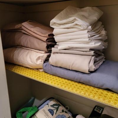 LOT 157B: Closet Full of Linens Including Towels, Sheets and More