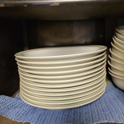LOT 158K: Cabinet Full of Various Coffee Mugs, Plates and More