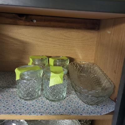 LOT 160K: Cabinet Full of Assorted Glass Dishes