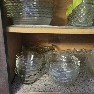 LOT 160K: Cabinet Full of Assorted Glass Dishes