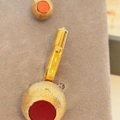 LOT 162F: Christian Dior Cufflinks & Tie Tacks Set
