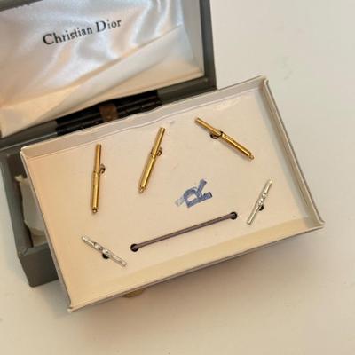 LOT 162F: Christian Dior Cufflinks & Tie Tacks Set
