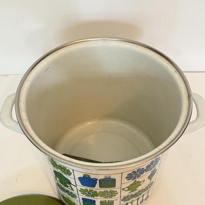 LOT 164F: Vintage 1960s/70s Enamel Steamer Pot