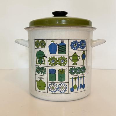 LOT 164F: Vintage 1960s/70s Enamel Steamer Pot