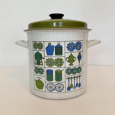 LOT 164F: Vintage 1960s/70s Enamel Steamer Pot