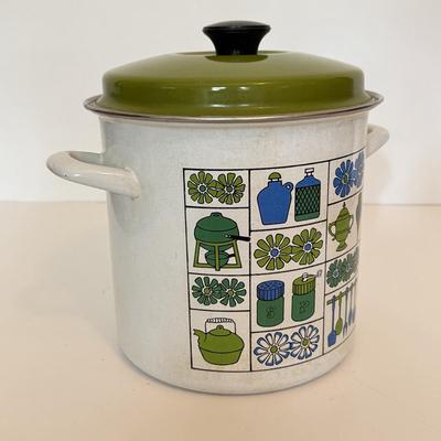 LOT 164F: Vintage 1960s/70s Enamel Steamer Pot