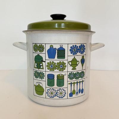 LOT 164F: Vintage 1960s/70s Enamel Steamer Pot
