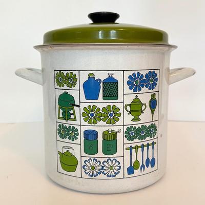 LOT 164F: Vintage 1960s/70s Enamel Steamer Pot