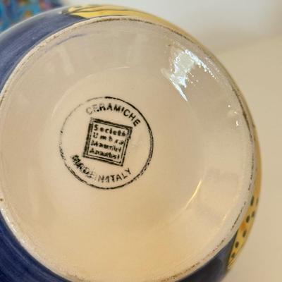 LOT 166F: Italian Pottery Pitcher, Signed Lidded Vase & More