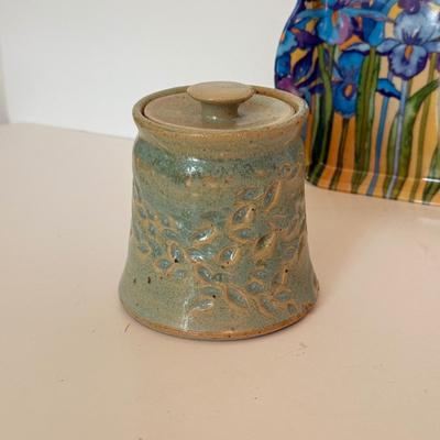 LOT 166F: Italian Pottery Pitcher, Signed Lidded Vase & More