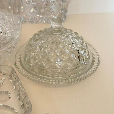 LOT 167F: Pressed Glass & Cut Crystal Trinket Dishes & Trays