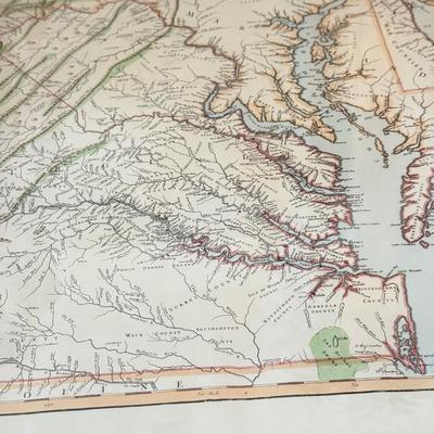 LOT 170F: Vintage Map Poster of Maryland / Virginia